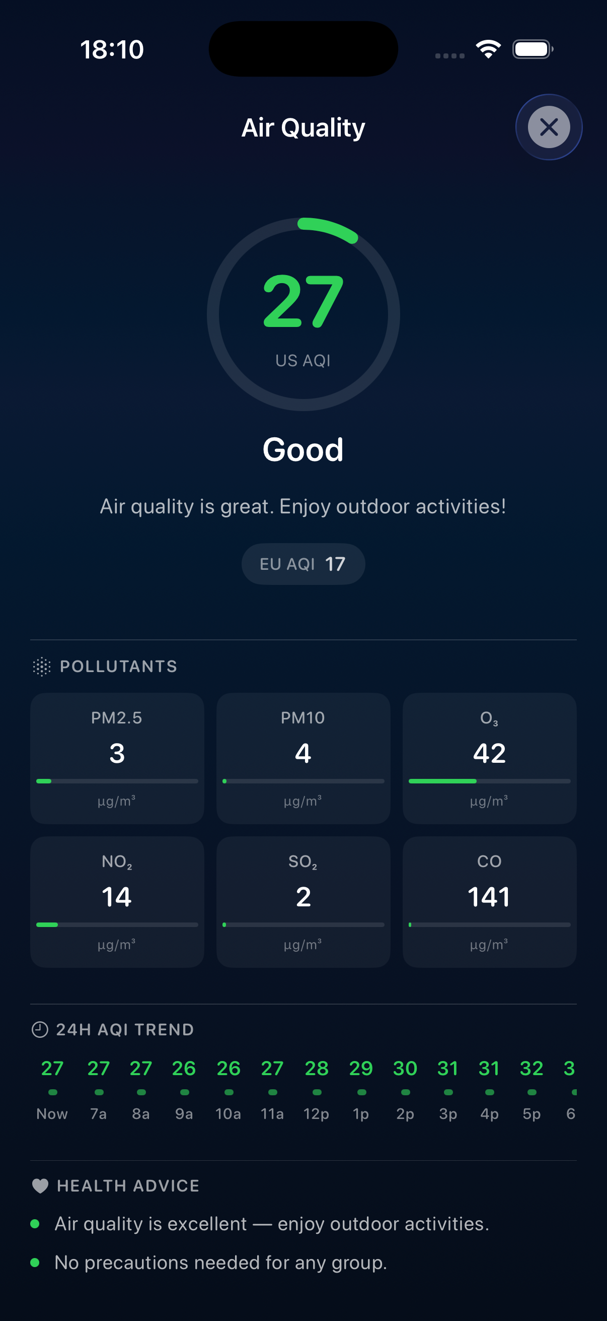 Aura Air Quality View